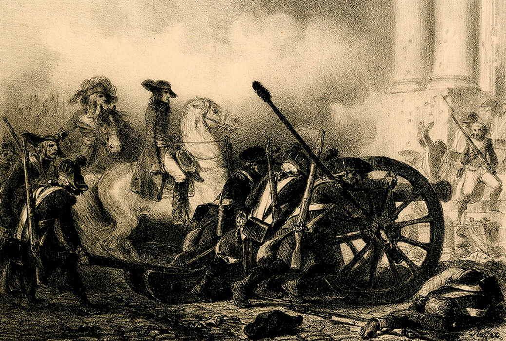 Наполеон во время подавления переворота 13 вандемьера IV года. Наполеон