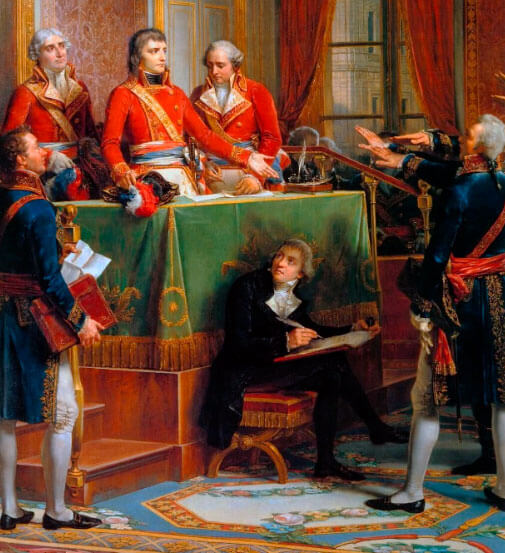 Государственный Совет - блестящее собрание талантов – во главе с Первым консулом. Наполеон