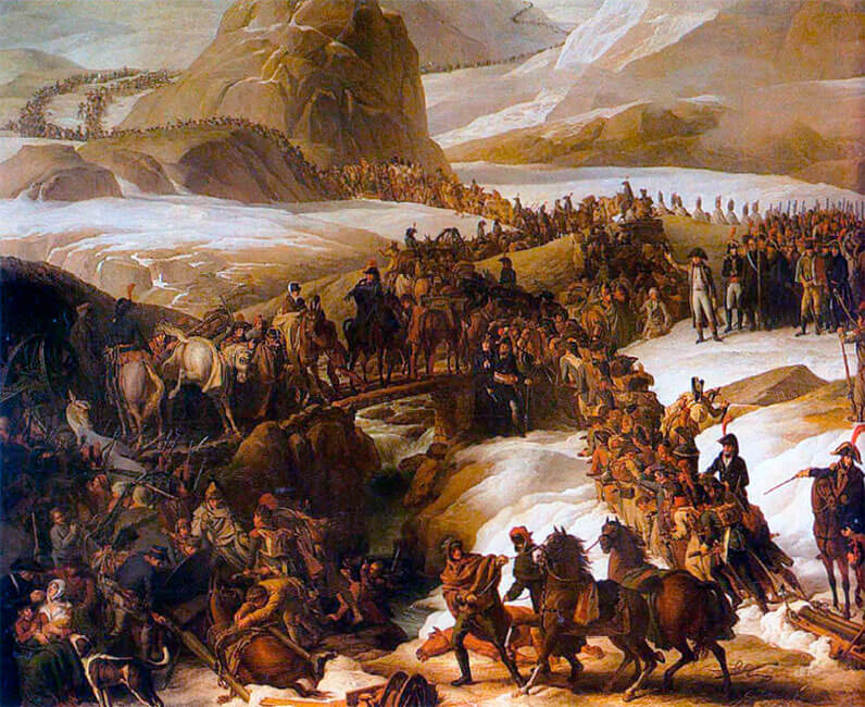 Бонапарт, переходящий Альпы на Большом Сен-Бернаре Наполеон