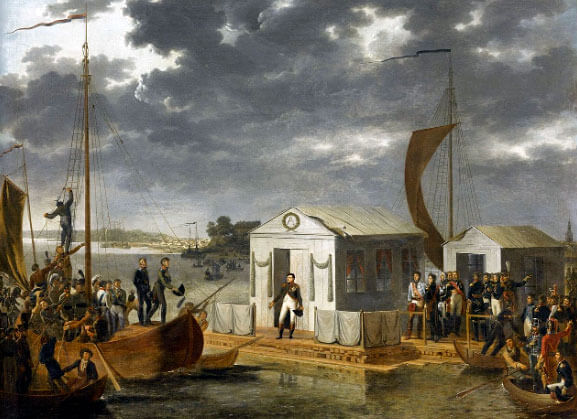 Встреча императора Наполеона I и царя Александра I в Тильзите. Наполеон